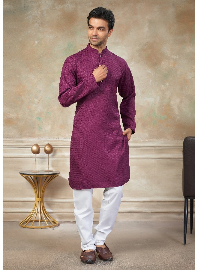 OUTLUK Purple Cotton Kurta for Men - Image 1